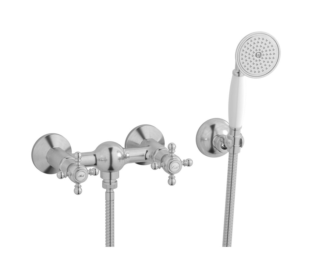 Встроенный смеситель для душа в комплекте с душевым гарнитуром. WE ARE IB hr350ss Brushed Nickel Hermes