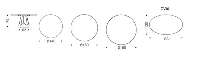 Круглый стальной стол и глиняный шпатель Cattelan italia Церматт ARCH-00006029 - Вид №1
