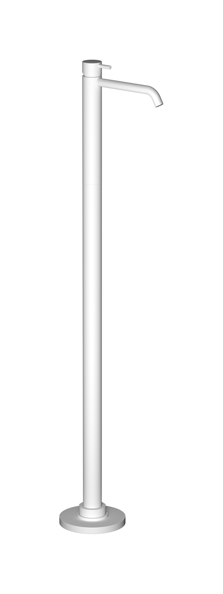 Высокий смеситель для напольной раковины в комплекте с донным клапаном. WE ARE IB mt299bo_19 Matt White MilanoTorino 