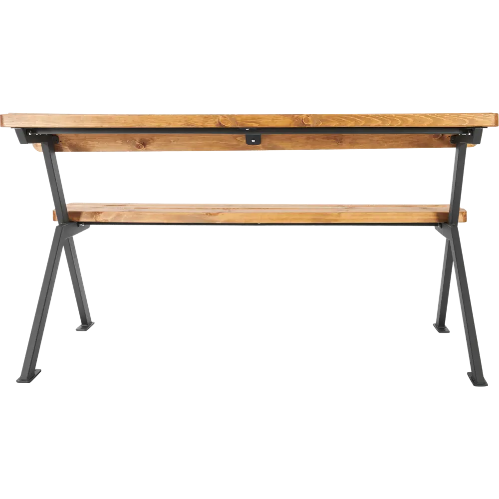 Скамейка - стол Domino 150х78,7х81 см дерево/металл коричневая/черная Santreyd STLM-2103899 - Вид №2