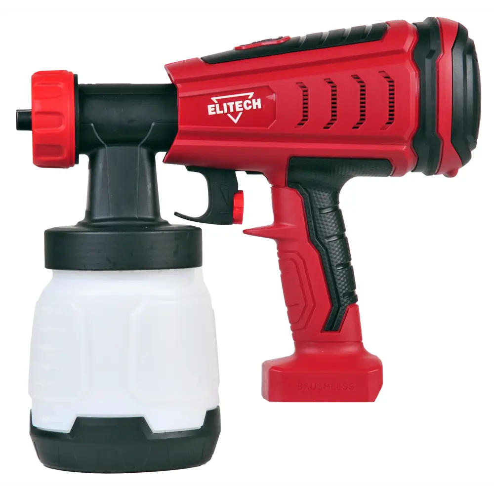 Краскопульт аккумуляторный Elitech КА 18БЛП E2208.003.00, 18 В Li-ion, 1000 мл/мин, без АКБ и ЗУ STLM-2150890 - Вид №1