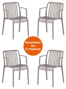 91152284 Комплект кухонных стульев 4 шт lancaster (mod. 38-1) 80х58х55.5 см пластик цвет серый MODERN STLM-0501560 TETCHAIR