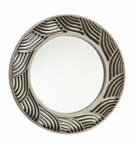 Зеркало круглое серебряное в резной раме Fiore PUSHA ДИЗАЙНЕРСКИЕ 062652 Серебро