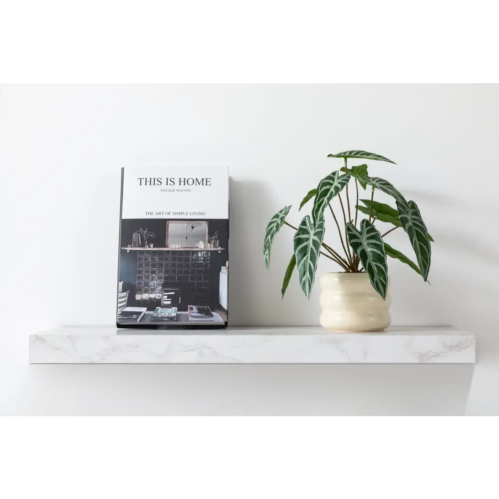 Настенная полка KONSENSA 60x23.5 см со скрытым креплением МДФ цвет светлый мрамор STLM-2131001 - Вид №10