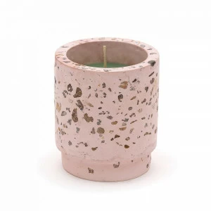 Свеча в подсвечнике из бетона 10,5х9 см розовая Green Possessed Tropicalia SELETTI  00-3883348 Розовый