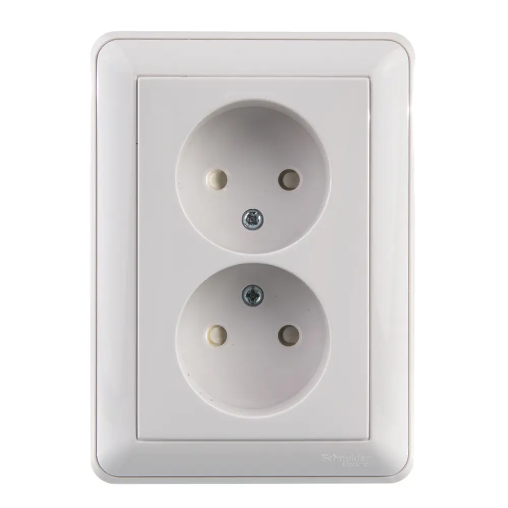 Розетка Schneider Electric W59, 2 разъема, цвет белый STLM-2095632