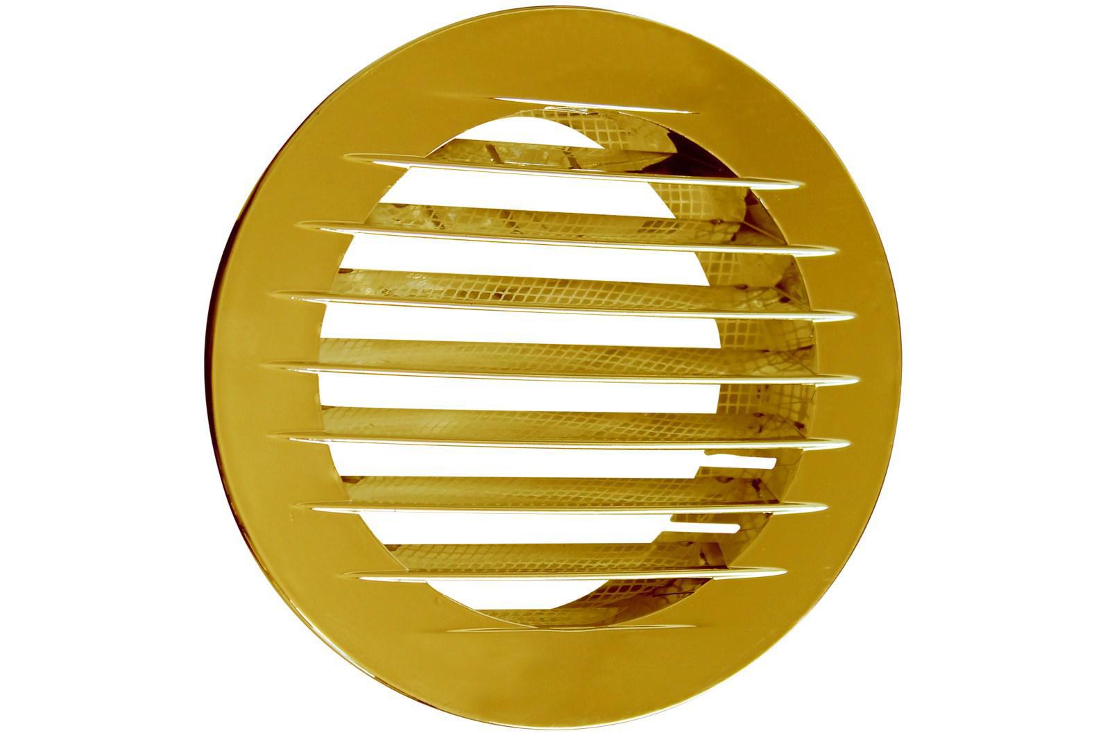 92720687 Решётка вентиляционная KRO D150 мм пластик цвет глянцевое золото STLM-0540464 DOSPEL