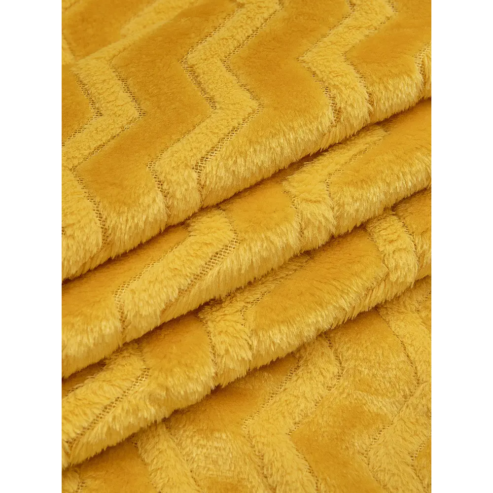 Плед Зигзаг 200x220 см фланель цвет охра TEXREPUBLIC STLM-2110125 - Вид №3