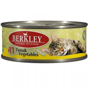 Т0055405 Корм для кошек №11 тунец, овощи конс. 100г Berkley