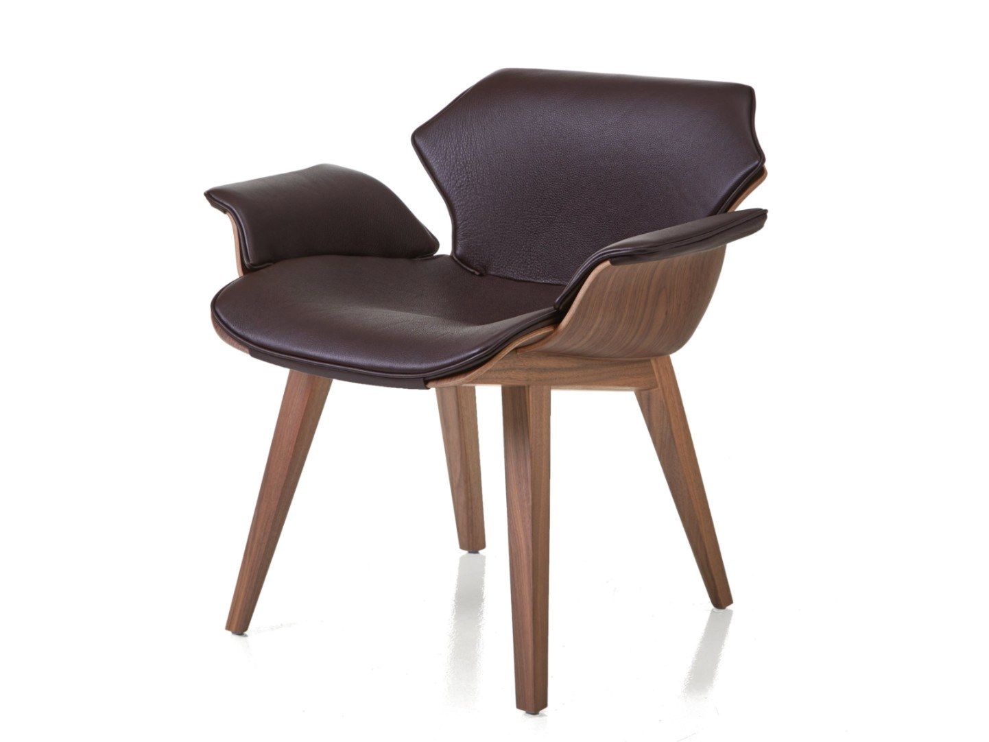 Кожаное кресло с подлокотниками BassamFellows Petal ARCH-00080919