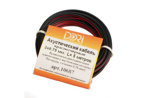 16508948 Акустический кабель 2x0,75 чёрно-красный 5м, шт 10687 DORI