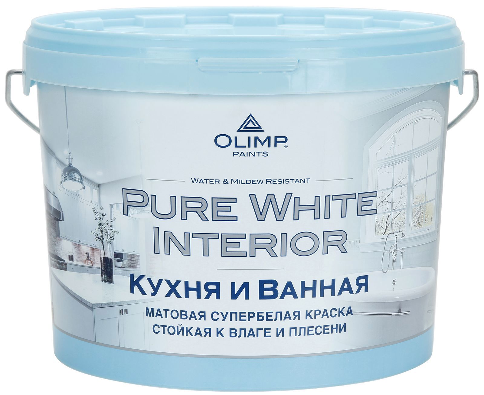 84391893 Краска для кухонь и ванных комнат Husky акриловая цвет белый база А 9 л STLM-0049090 OLIMP
