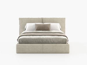 Двуспальная кровать с мягким изголовьем