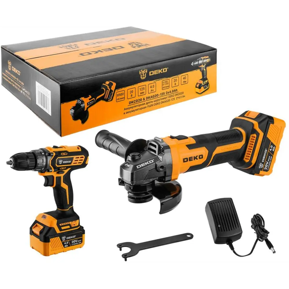 Аккумуляторный набор Deko: дрель и углошлифмашина для профессиональных работ 89365774 STLM-0841149 - Вид №6