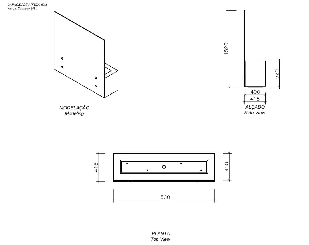 Прямоугольная бетонная плантатор amop основы ARCH-00026415 - Вид №1