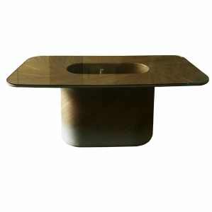 Обеденный стол дизайнерский со стеклом и декоративным элементом 200 см "Корень" от Odingeniy ODINGENIY  178450 Коричневый