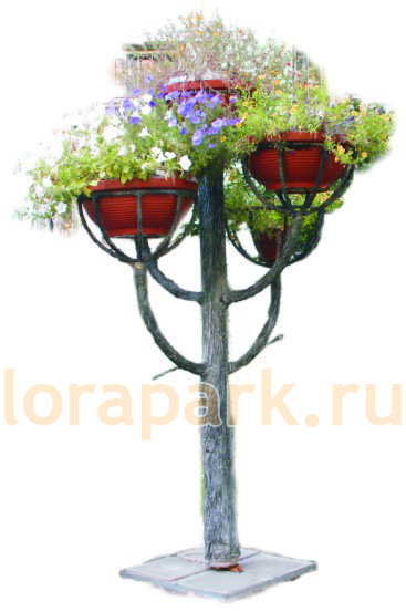 VO-D1-DVK-5-021 ДЕРЕВО в коре, цветочница с термо-чашами LAB.Space 