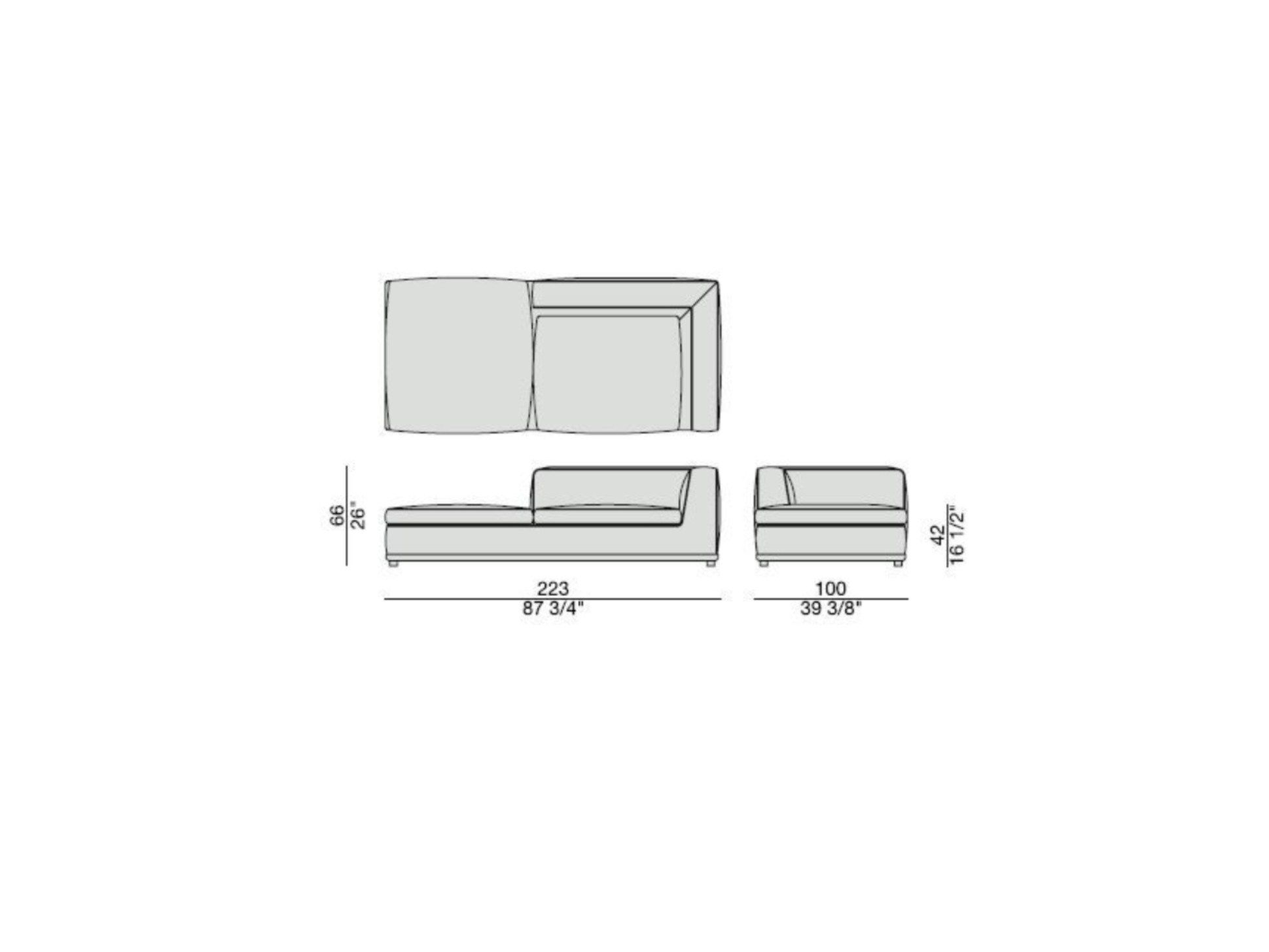 Кожаный диван с полуостровом Porada Soul ARCH-00090489 - Вид №5