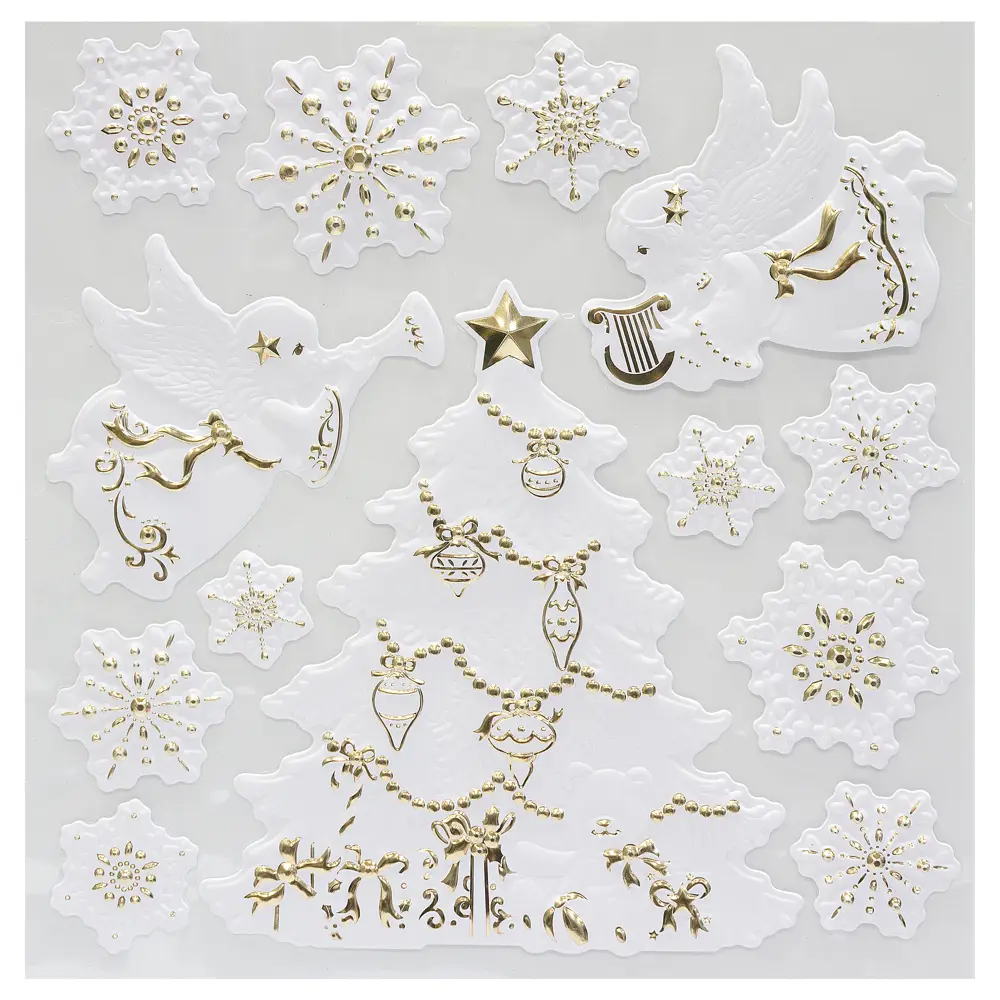 Наклейки 3D «Ёлки и Снежинки» Santreyd STLM-2090317