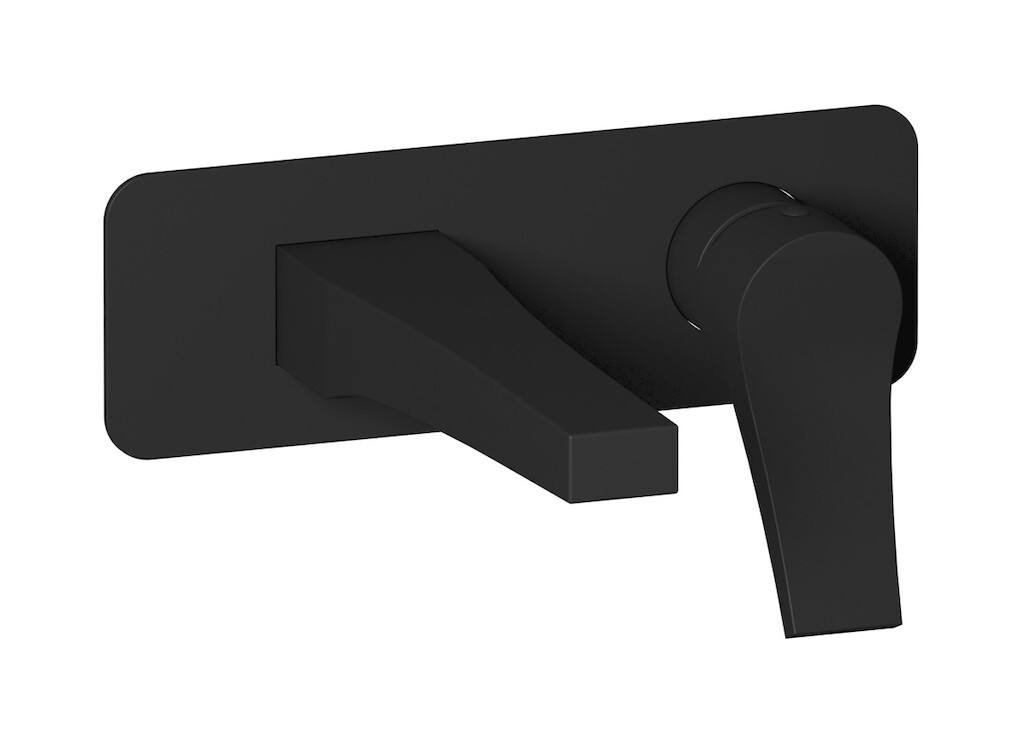 Встроенный в стену смеситель для раковины на 2 отверстия в комплекте с донным клапаном WE ARE IB vn706oo Matt Black Twitter