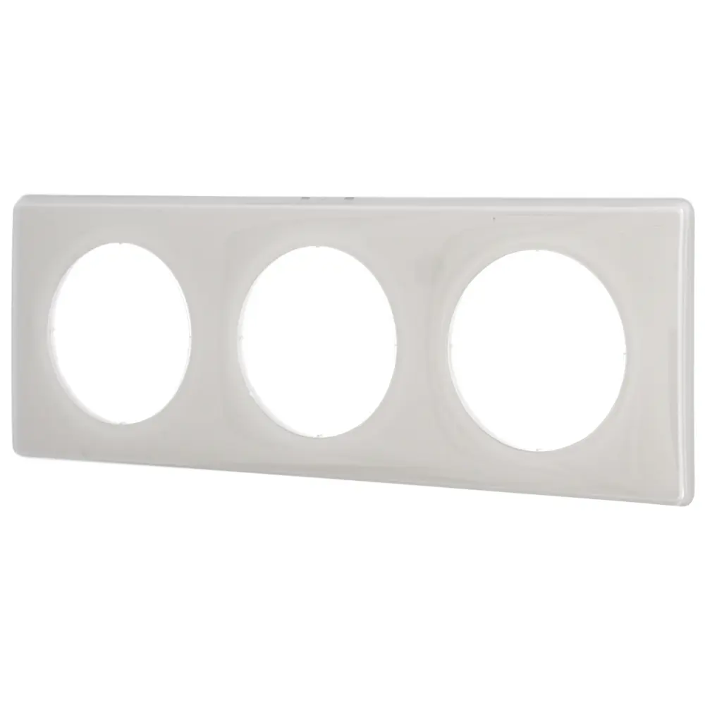 Рамка для розеток и выключателей Legrand Celiane 3 поста, цвет слоновая кость глянец STLM-2008769 - Вид №1