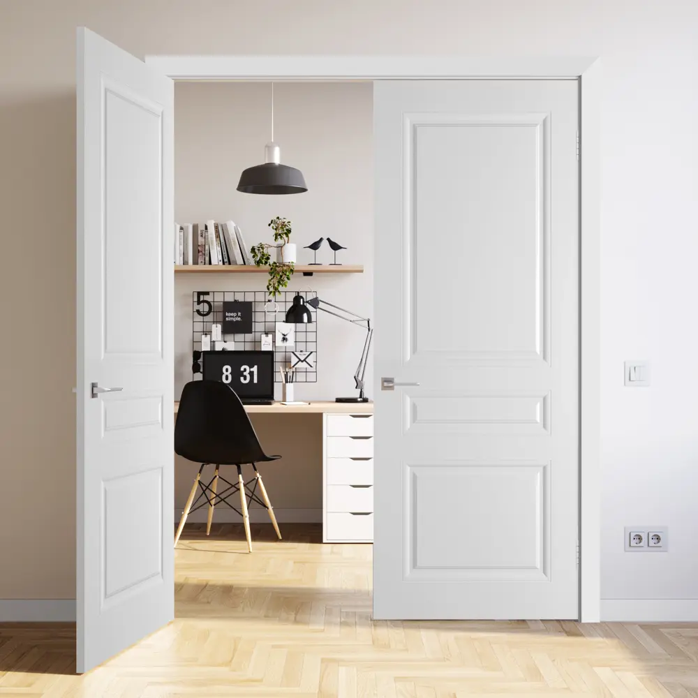 Комплект двери Стелла глухая 60x200 см эмаль белый с добором 100 мм VFD STLM-2199783 - Вид №3