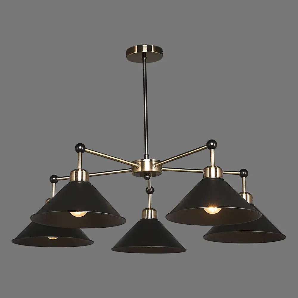 Люстра подвесная Lamplandia Harsh L1100-5, 5 ламп, 15 м², цвет чёрный STLM-2028727 - Вид №2