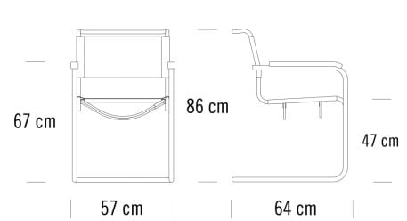 Тканевый консольный садовый стул с подлокотниками THONET S 33 ARCH-00005996 - Вид №2