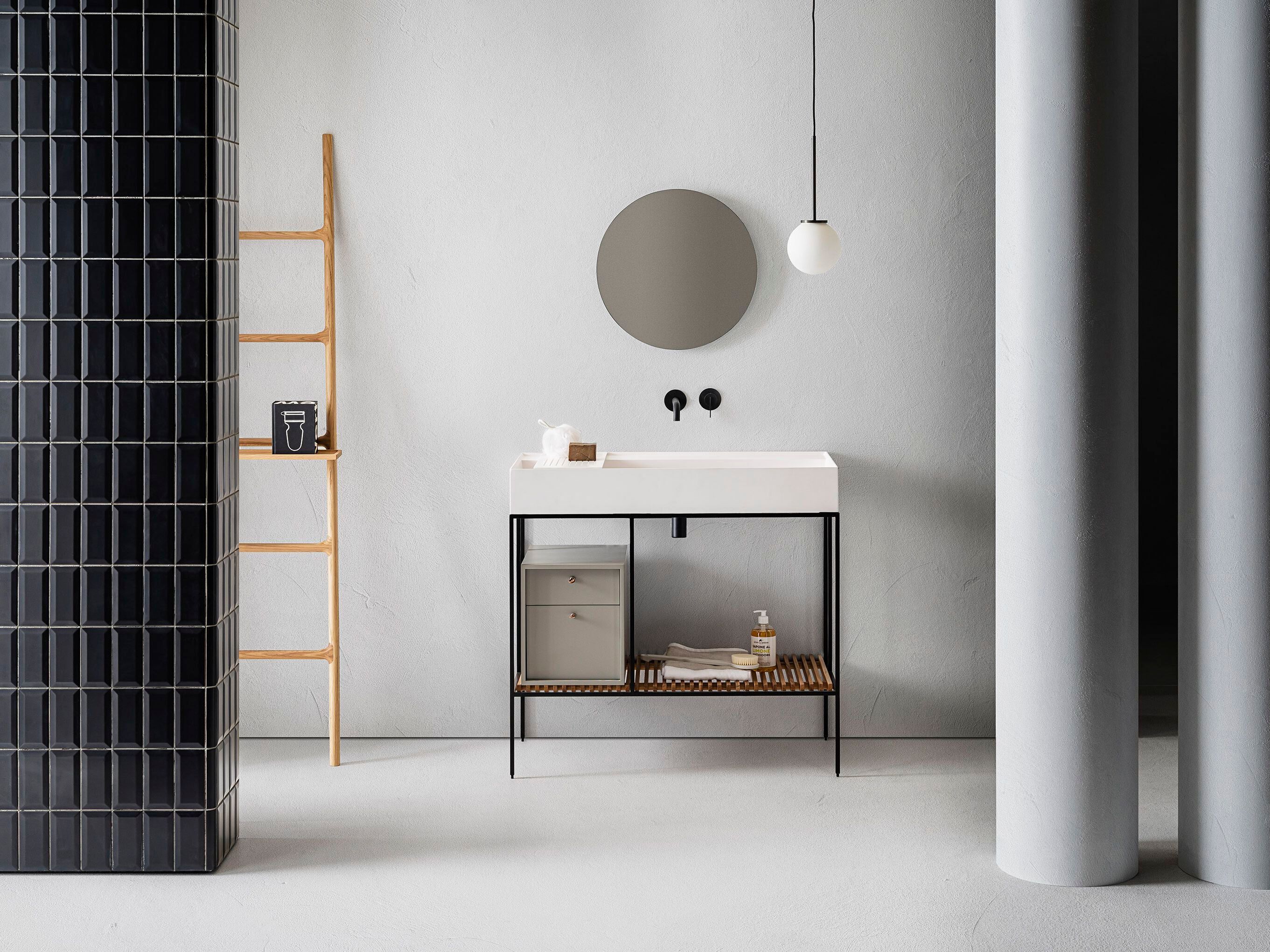 Состав ванной комнаты с раковиной, лампой и зеркалом Pirovano Element ARCH-00146272 - Вид №1