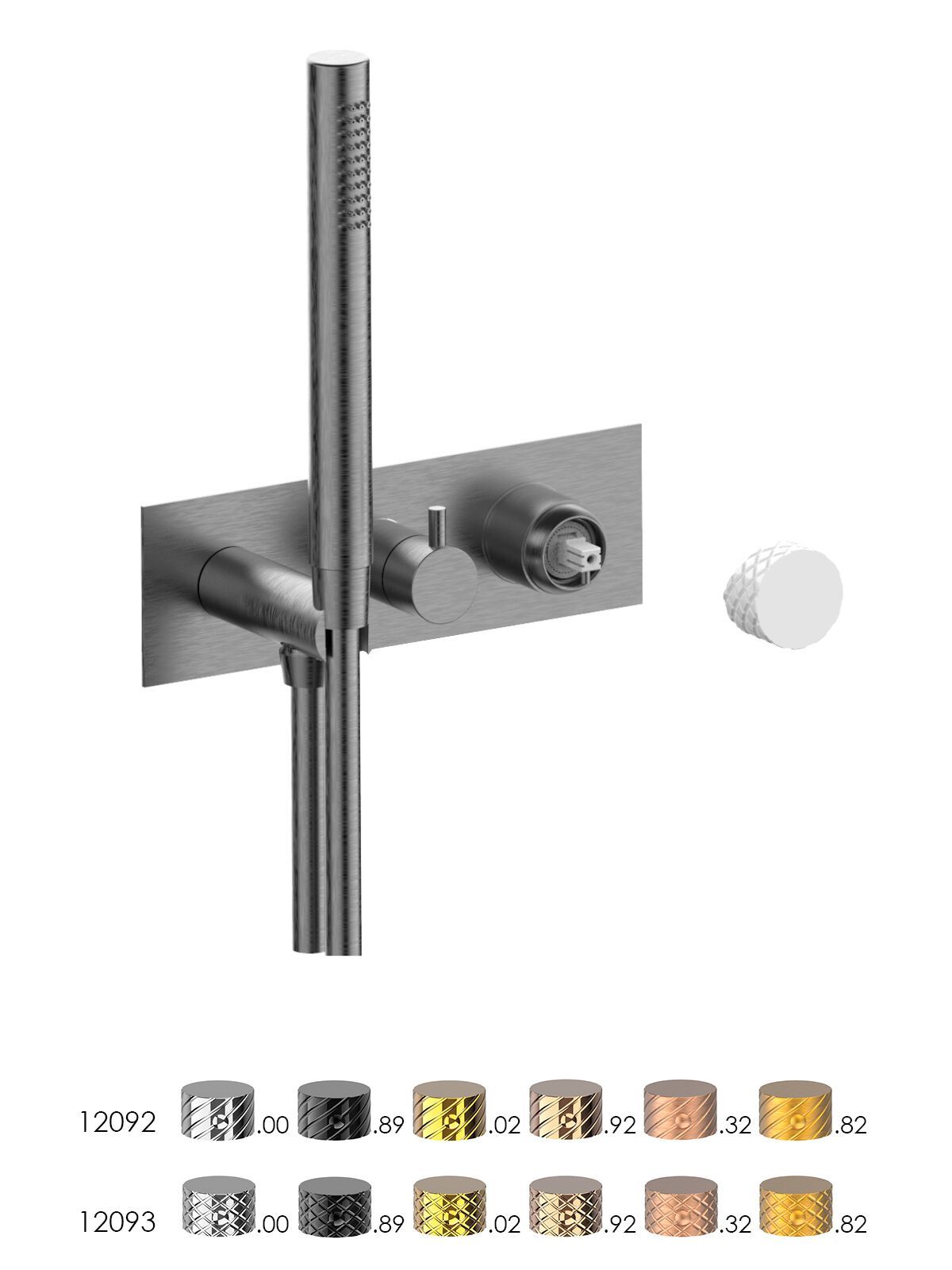 Настенный смеситель для ванны с 3 отверстиями и ручным душем Rubinetterie Frattini отдельная эстетика ARCH-00105690 - Вид №17