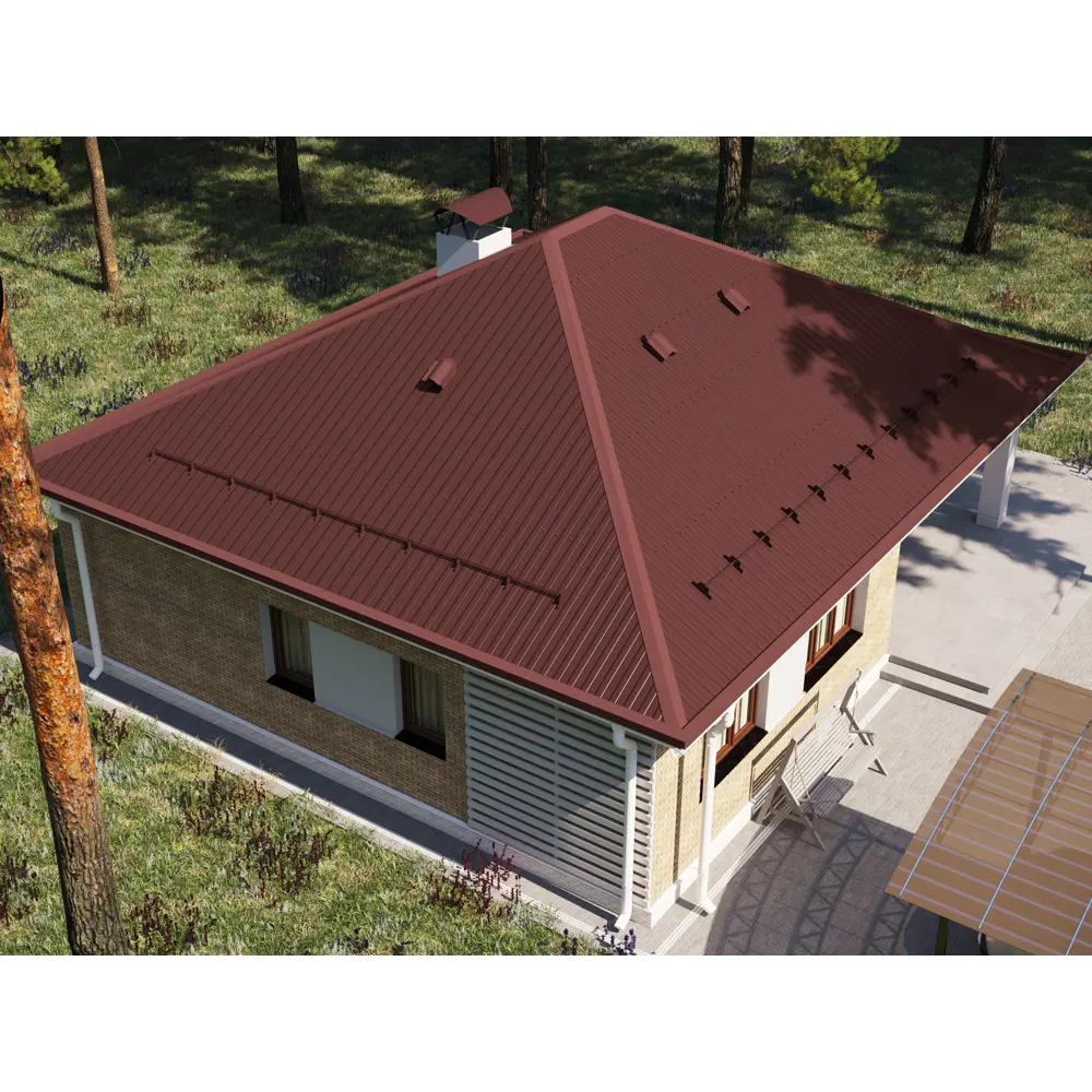 Планка карнизная 100x60 мм 2 м 0.4 мм RAL 3005 красный Santreyd STLM-2043716 - Вид №2