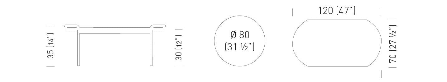 Металлический журнальный столик с круглой или прямоугольной мраморной столешницей GABER POMPON ARCH-00076666 - Вид №6