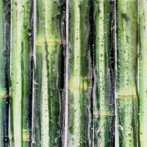 Арт-панель на холсте Alex Turco Organic Bamboo In Green