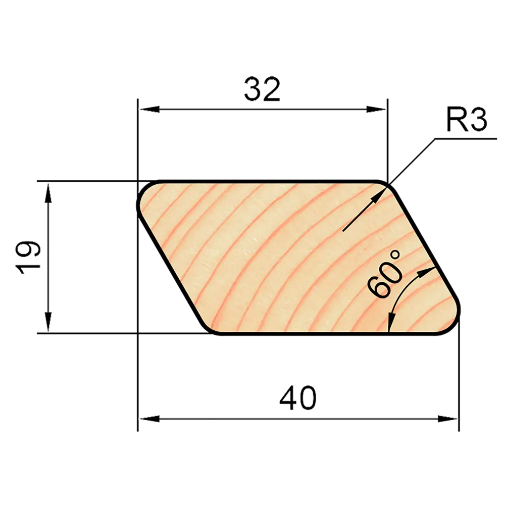 Брусок декоративный скошенный сращенный 19x40x3000 мм хвоя сорт Экстра без сучков АРЕЛАН STLM-2033769 - Вид №4