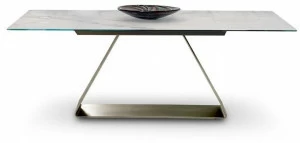 Reflex Раздвижной прямоугольный стол из стеклянного мрамора Oh