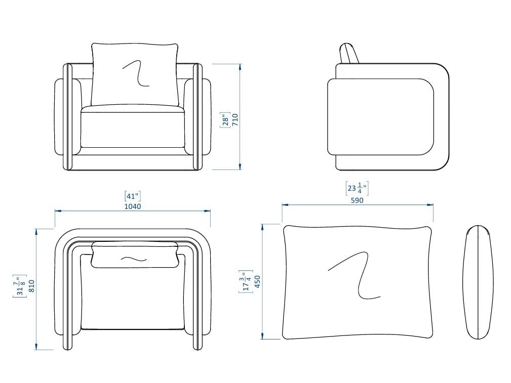Тканевое кресло с подлокотниками Casa Magna Essence ARCH-00078128 - Вид №4