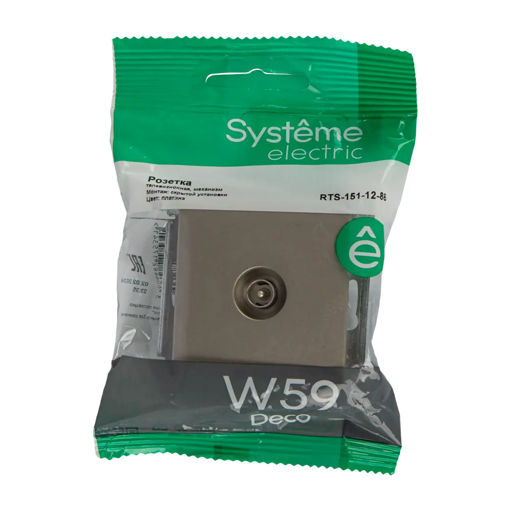 TV розетка SYSTEME ELECTRIC W59 для скрытого монтажа в платине 82797857 STLM-0036013 - Вид №6