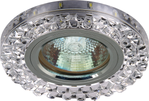 90821689 Светильник точечный встраиваемый FT 930 Стразы под отверстие 57 мм 4 м² цвет хром/прозрачный/серебро STLM-0397750 DE FRAN