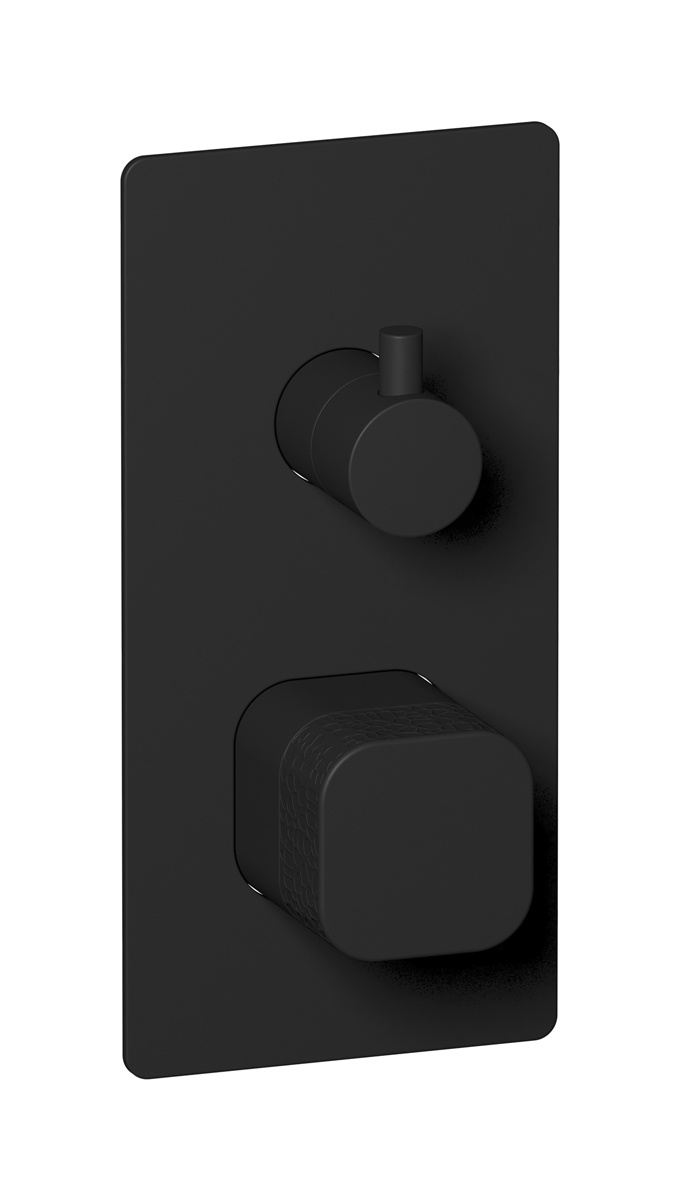 Комплект внешних частей для настенного прогрессивного смесителя на 3 потребителя. WE ARE IB eo312np_2 Matt Black Elio