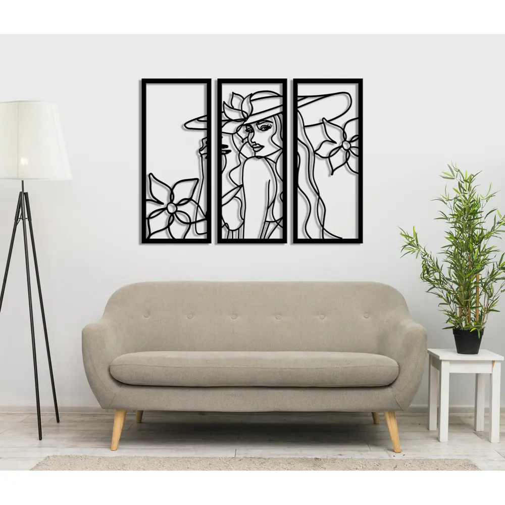 Панно декоративное Девушка МДФ 25x59 см черное Santreyd STLM-2164706 - Вид №1