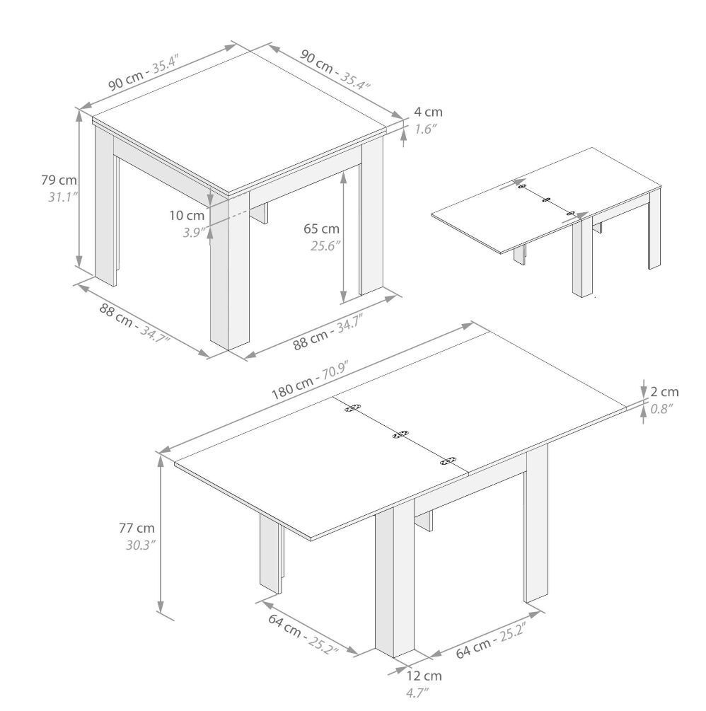Квадратный раздвижной стол в меламинированном Mobili Fiver ELDORADO ARCH-00007192 - Вид №6