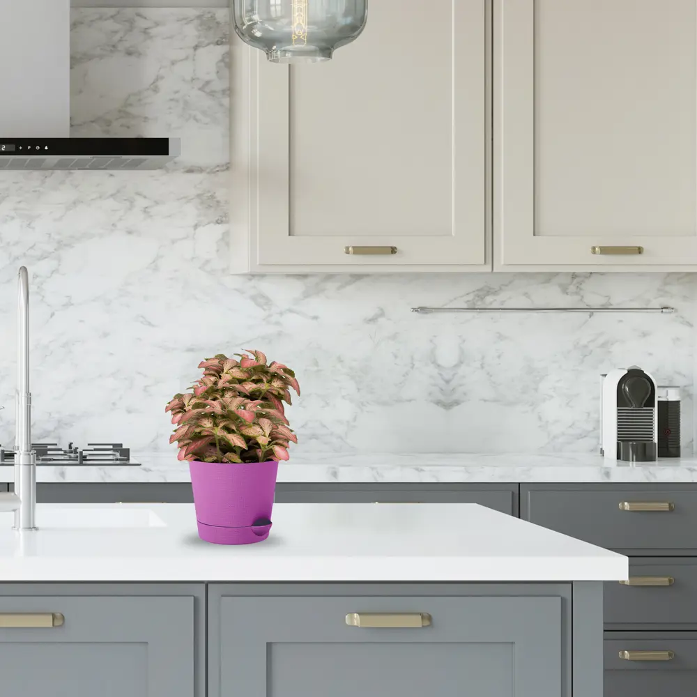 Горшок цветочный Тек.А.Тек Партер ø11.5 h11 см v0.7 л пластик сиреневый STLM-2128550 - Вид №2