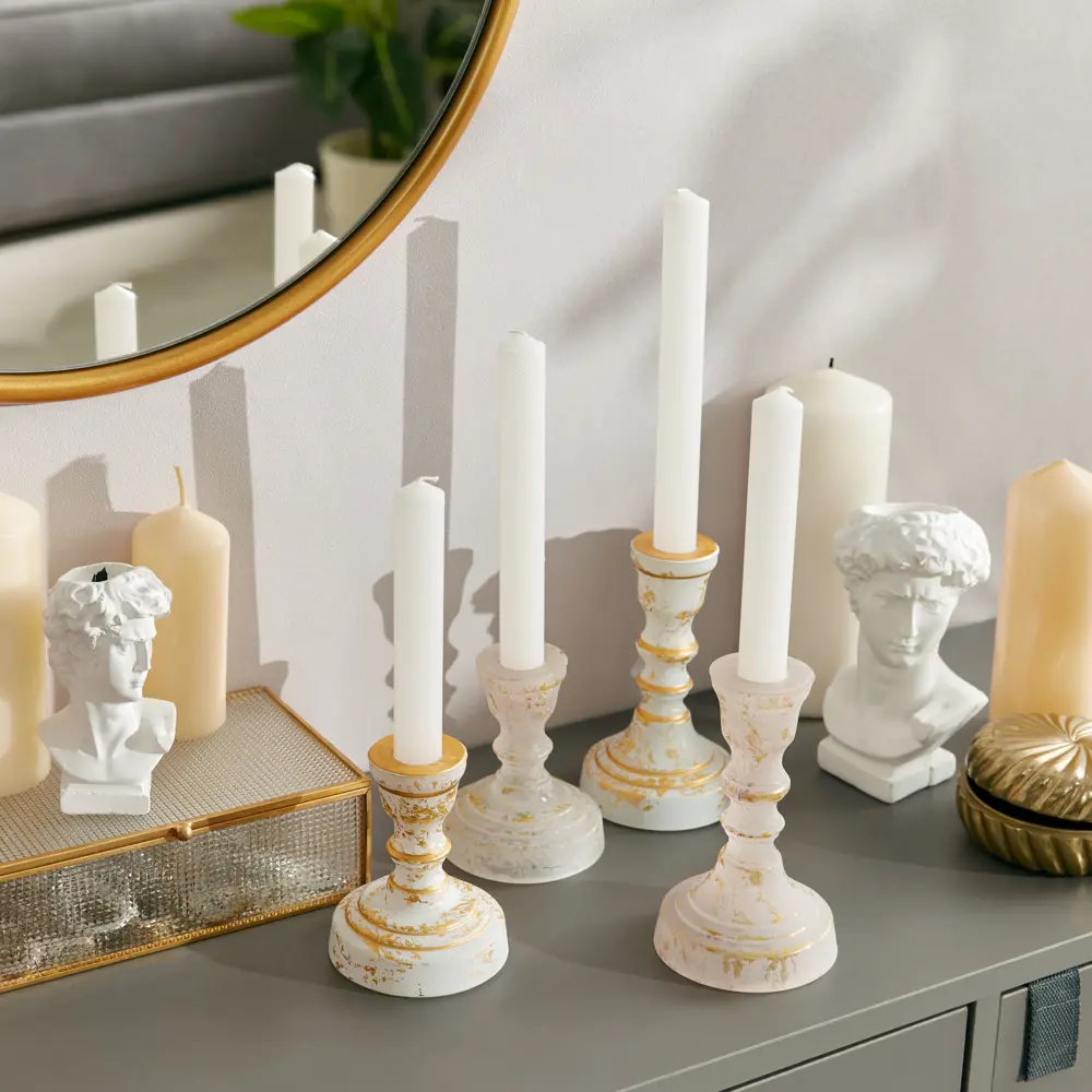 Santreyd: Набор белых парафиновых свечей для эстетичного освещения 85539887 STLM-0063716 - Вид №6