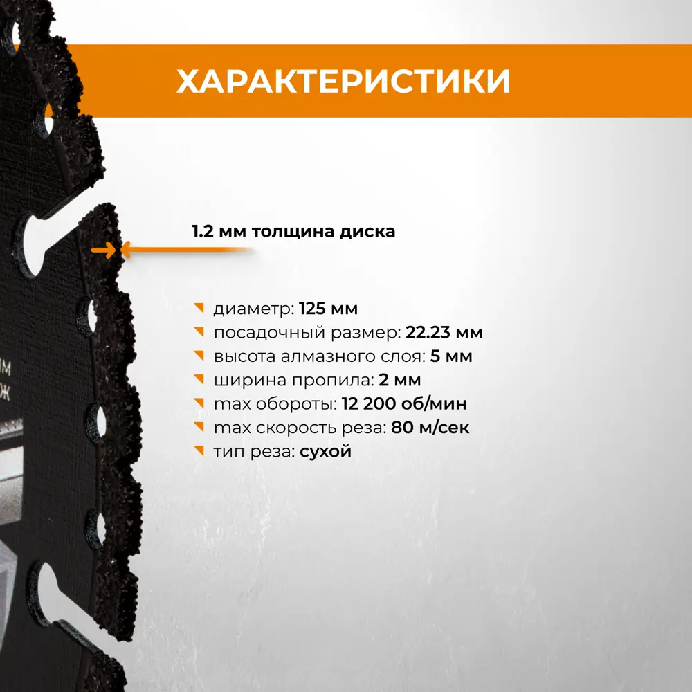 Диск алмазный универсальный Rage Multi-Cutter сегментный 125x22.2x1.2 мм STLM-2152588 - Вид №2