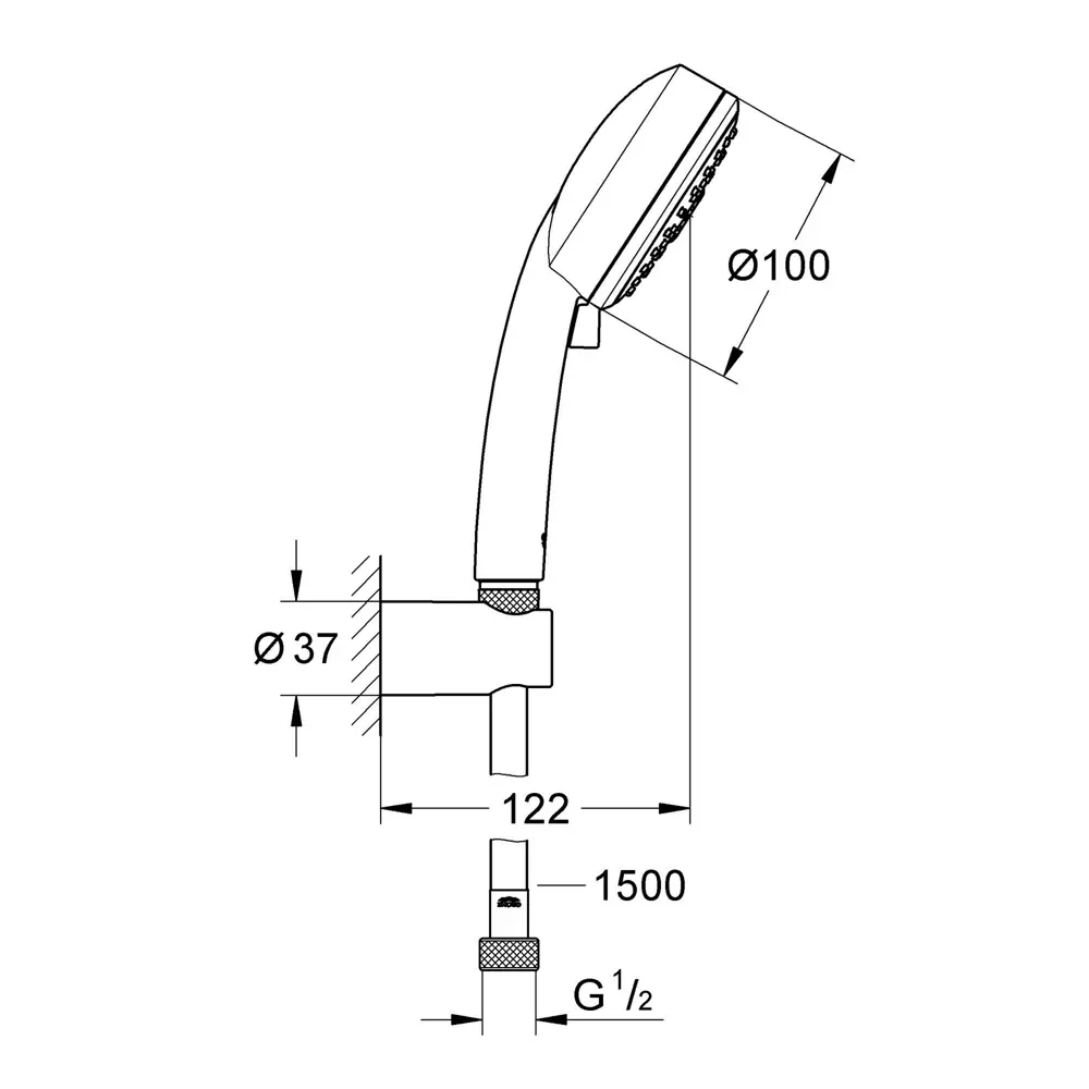 Набор для душа Grohe Tempesta 3 режима шланг 150 см цвет хром Tempesta Cosmopolitan STLM-2085690 - Вид №7