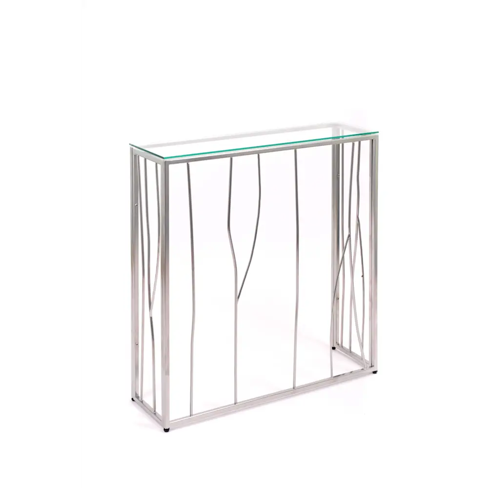 Консоль напольная Allconsoles 1024-CS clear 80x80x25 см сталь цвет серебряный