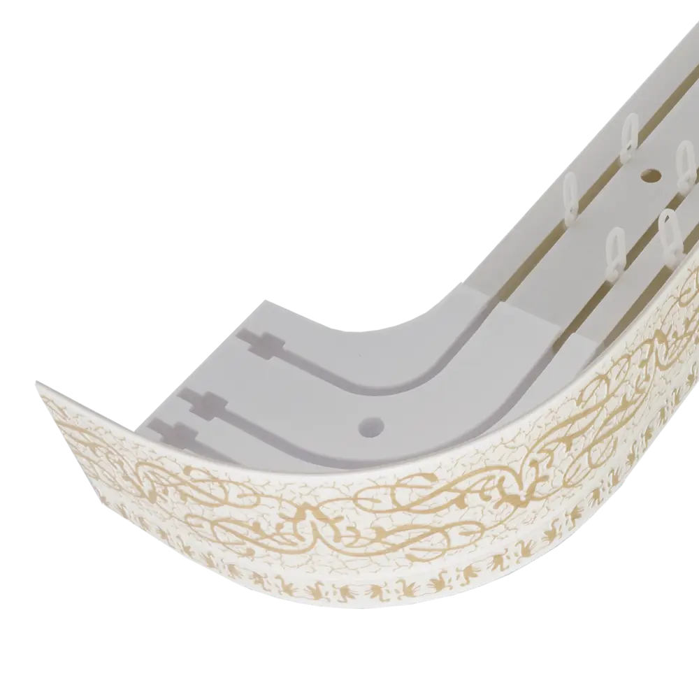 Карниз трехрядный Прима 240 см пластик цвет ваниль DOMLEGRAND STLM-2119139 - Вид №1