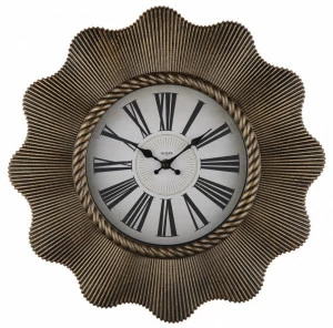Часы настенные пластиковые с фигурной рамкой 40 см бронза с бежевым Aviere AVIERE  00-3872857 Бежевый;бронза