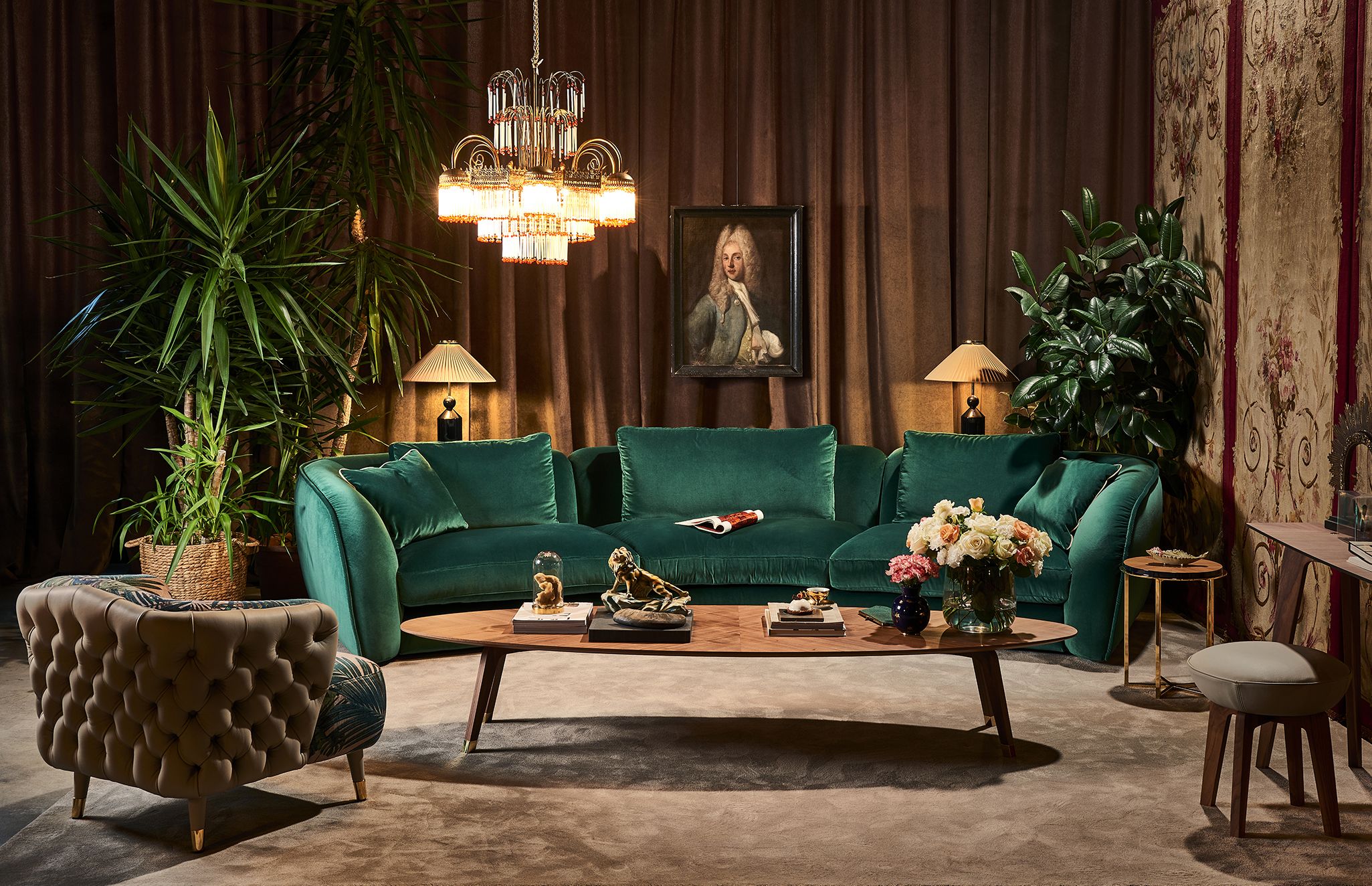 Изогнутый диван из ткани BLACK TIE LEVANTE ARCH-00012008