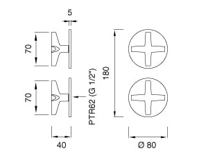 Термостатический смеситель для душа из нержавеющей стали с переключателем CEADESIGN CROSS ARCH-00134936 - Вид №1